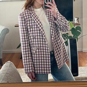 Ellen Tracy Mauve/Lilac Houndstooth Blazer